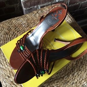 Circa Joan & David natural leather strappy sandals