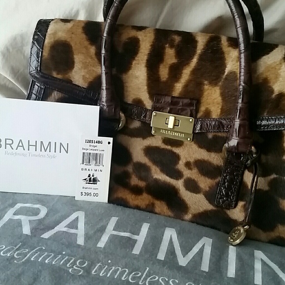 Brahmin "Bridget" leopard calf hair leather, NEW