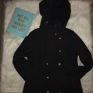 Long, black Calvin Klein coat Size S|S