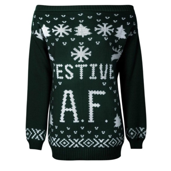 🌲SALE Festive AF Ugly Christmas Sweater NWT M/L - Picture 2 of 2