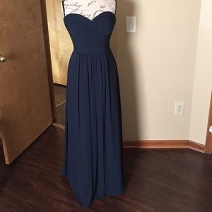 Navy blue full length gown