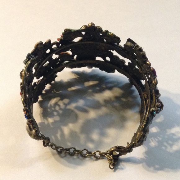 Vintage | Handpainted Floral Cuff - Picture 2 of 4