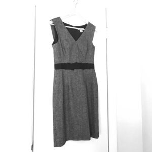 Tweed Sheath Dress with Ribbon Waist