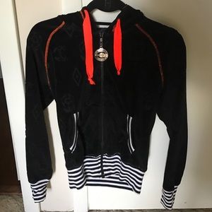 Roberto Cavalli logo hoodie sweater velvet