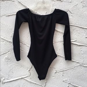 NWT Basic Black Off the shoulder bodysuit