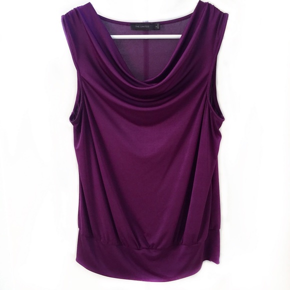 The Limited Tops - The LIMITED Plum Purple Cowl sleeveless Blouse