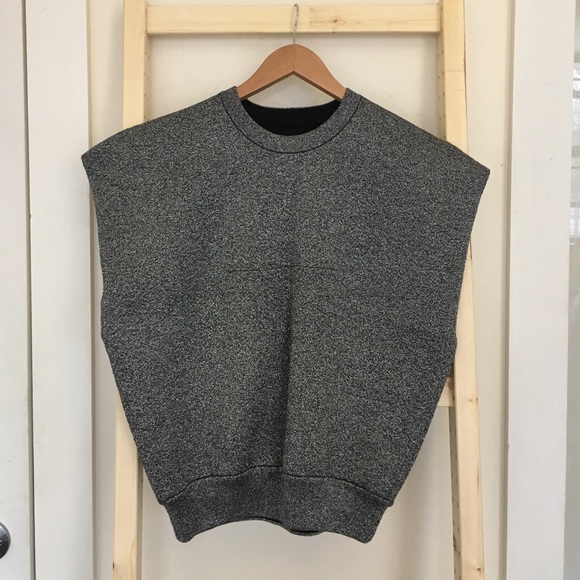 Alexander Wang lurex dbl faced cutoff sweatshirt S