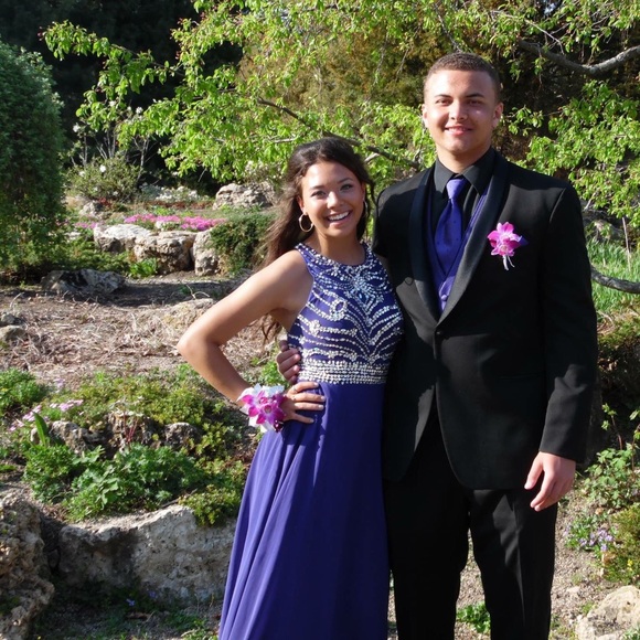 Purple glam prom dress