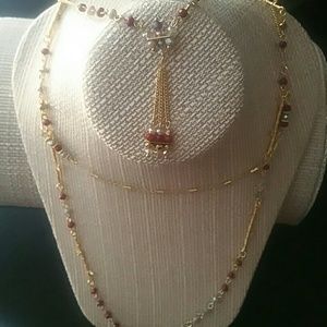 Maroon & Gray Necklace