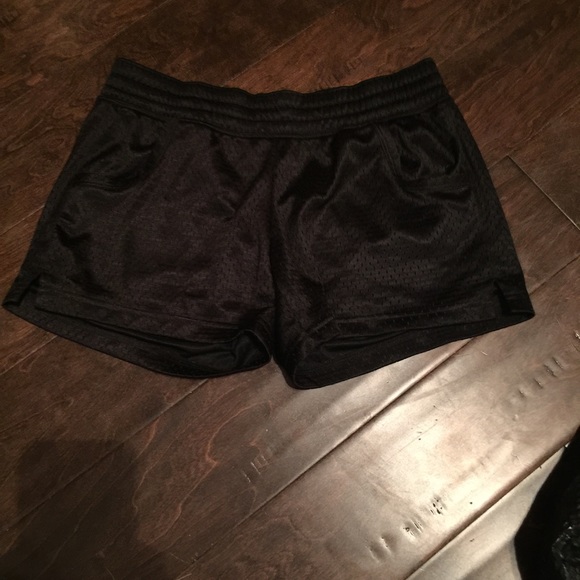 Black mesh athletic shorts