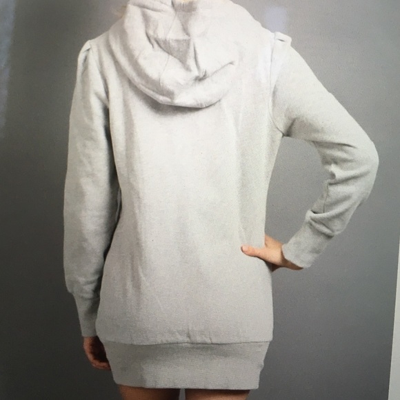Heather gray hooded sweatshirt with pockets - Picture 2 of 3