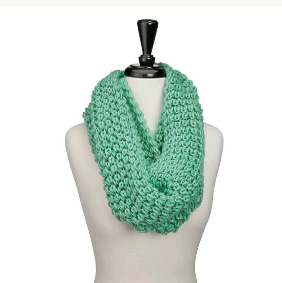 Mint, Green & Gold Infinity Scarf