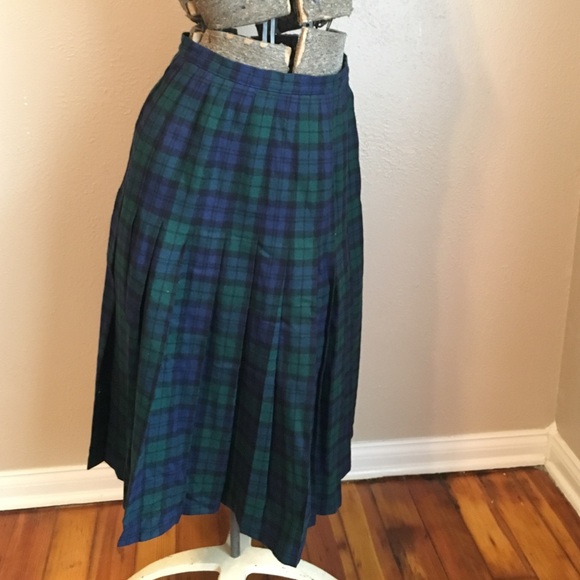 Vintage plaid Pendleton wool plaid skirt