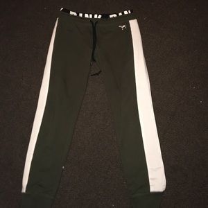 Vs pink olive green logo pants size small