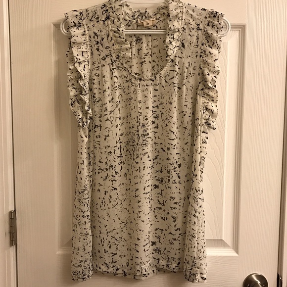 Cream and Black Sheer Top