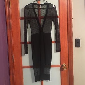 Black see thru Midi dress