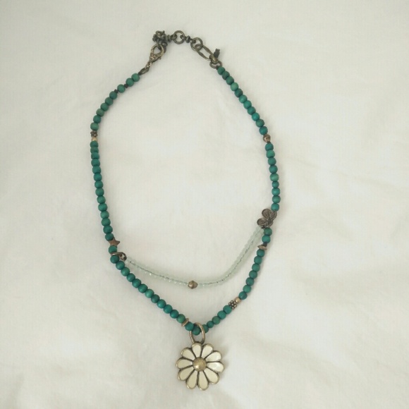 Green flower Lucky Brand necklace