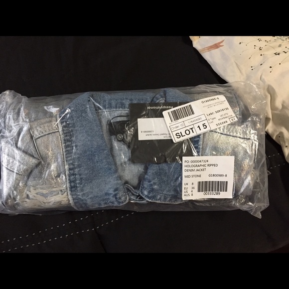 Holographic Ripped Denim Jacket - Picture 4 of 4