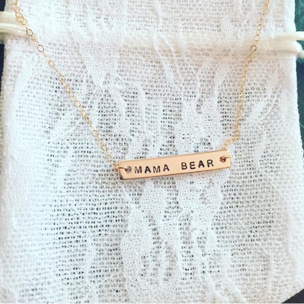 Rose Gold Mama Bear Necklace
