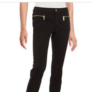Michael Kors Black Skinny Pants Exposed Zippers