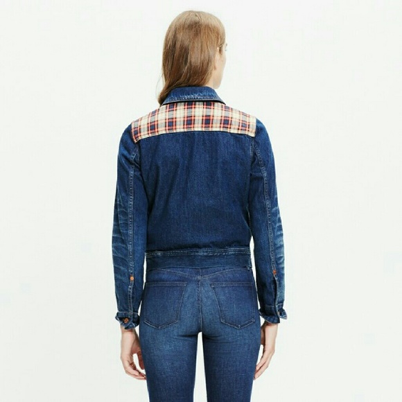 Madewell Plaid Trucker Jean Jacket Size S - Picture 3 of 4