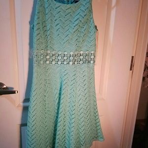 Mint dress with lacy see through middle