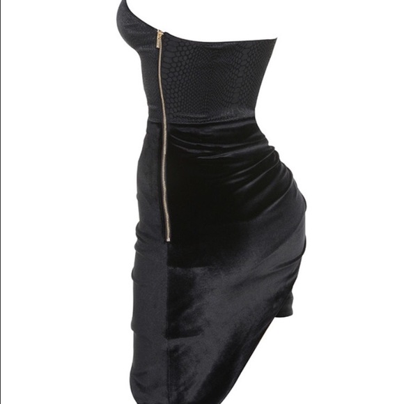 SOLD❗️DEEPOP  jacquard and velvet strapless dress - Picture 4 of 4