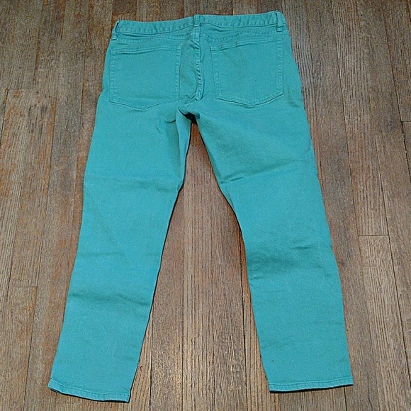 J. Crew Toothpick Skinny Ankle Jeans. Dark Mint - Picture 3 of 3
