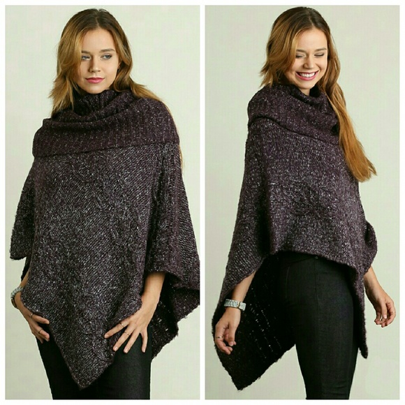 Purple Cowl Neck Sweater - Picture 3 of 4