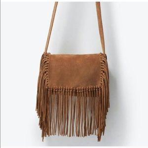 Zara suede messenger bag with fringes