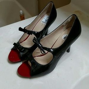 Black and red heels