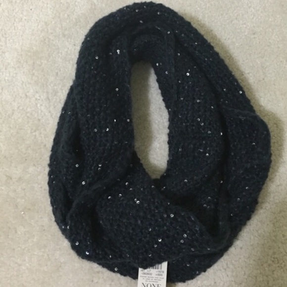 Ann Taylor navy blue and sequin infinity scarf