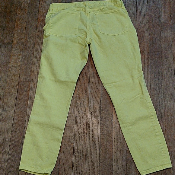 J. Crew Toothpick Skinny Ankle Jeans. Lemon Yellow - Picture 3 of 3