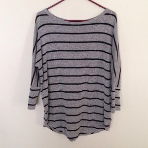 Market & Spruce Gray/Black Stripe top