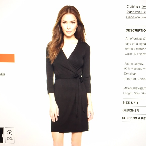 DVF classic black wrap dress