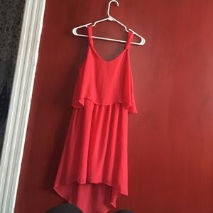 Coral shift dress