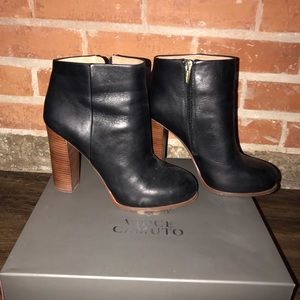 Vince Camuto Grenadine Black Leather Booties