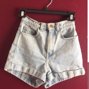 American Apparel lightwash High Waisted Shorts