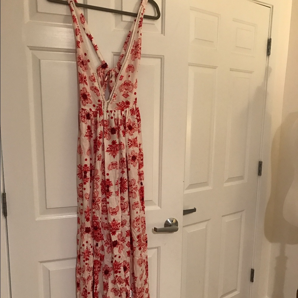 ๐ ASOS Flame Baroque Lattice Trim Maxi Dress - Picture 3 of 7