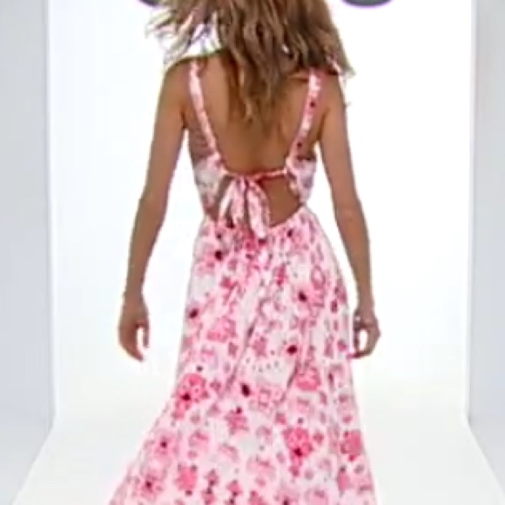 ๐ ASOS Flame Baroque Lattice Trim Maxi Dress - Picture 6 of 7