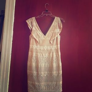 Champagne/blush pink lace dress