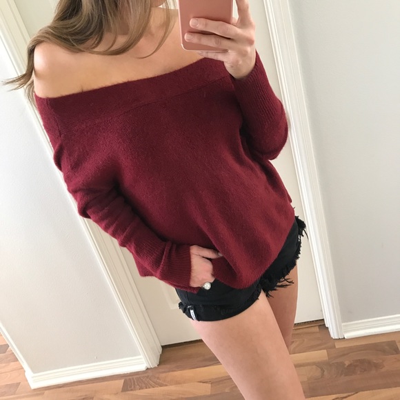 Last • Burgundy Off The Shoulder Top - Picture 3 of 4