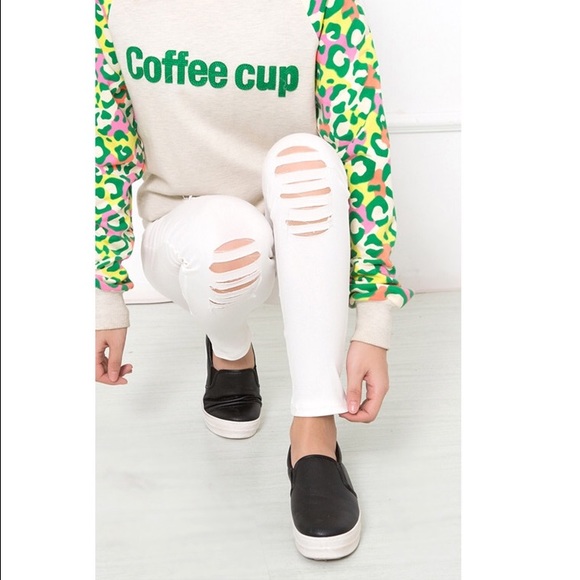 White distressed leggings - Picture 2 of 4