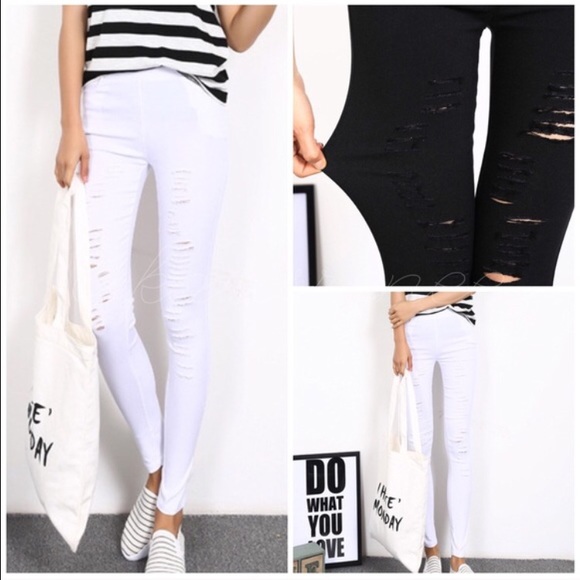 White distressed leggings - Picture 4 of 4