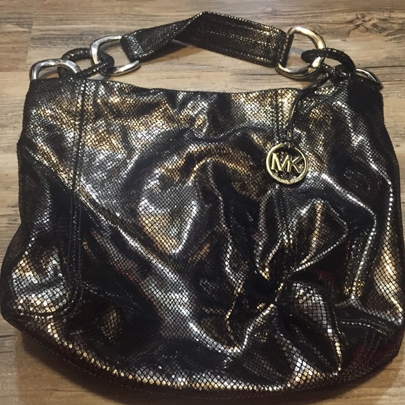 Authentic Michael Kors Large Metallic Handbag