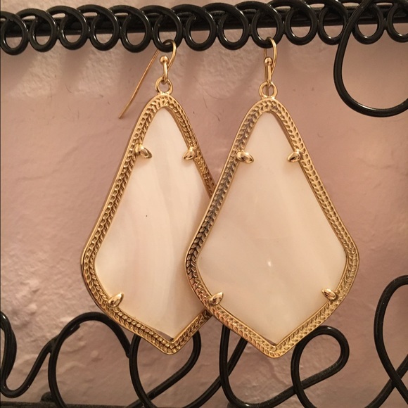 Kendra Scott white alexandra earrings