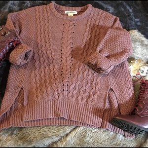 Cotton Emporium Flowy Mauve Cable Sweater