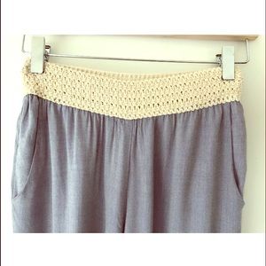 Ella Moss Wide Leg Chambray Pants Chambray