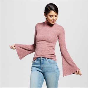 Long sleeve turtleneck with bell sleeves