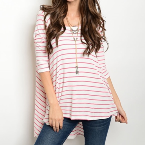 3/4 sleeve waffle knit swing tee